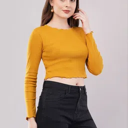 clobug Ruffles Cotton Crop Top image 3