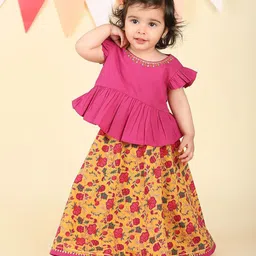 Fabindia Girls Printed Ready to Wear Lehenga & image 1