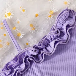 INCLUD Girls Floral Print One Shoulder Fit & Flare Dress With Hat image 3