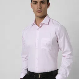 Van Heusen Men Textured Pure Cotton Regular Fit Formal Shirt image 5