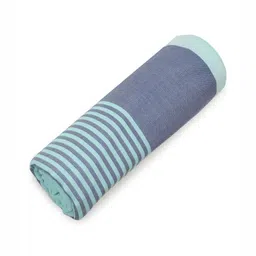 ZAHYA Blue & Grey 1 Striped Bamboo 250 GSM Bath Towel image 2
