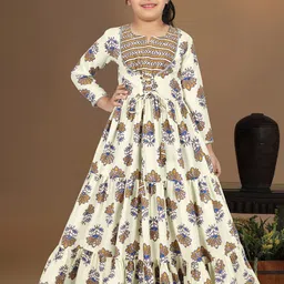 Sangria Girls Printed Fit & Flare Maxi Ethnic Dress-picture-40