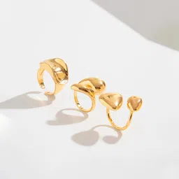 Jewels Galaxy Set Of 3 Gold-Plated Finger Rings image 4