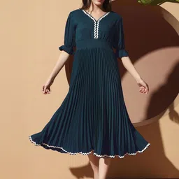 LookShine Women Polyester Solid A-Line Dresses-picture-34