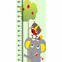 WENS Removable Height Measurement Wall Sticker Animal Print - Multicolor-picture-7