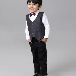 Babyhug 3 Piece Party Suit with Bow - Grey-picture-20