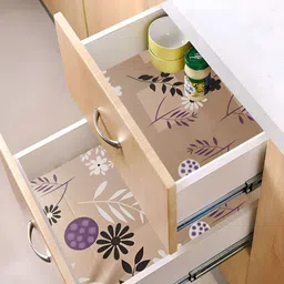 Myntra Elegant Homes Brown & White Floral Printed Shelf Liner Organiser image 4