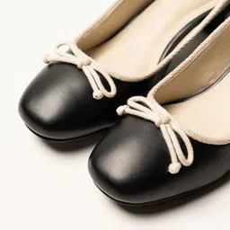 Theater Women Black Mary Jane Block Heels with Adjustable Strap image 4