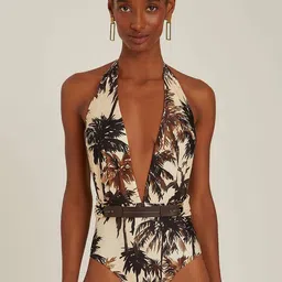 LULU & SKY Tropical Printed Backless Halter Neck Bodysuit-picture-29