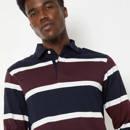 max Men Striped Polo Collar 1 T-shirt image 4