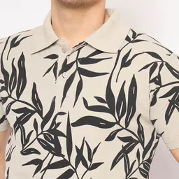 KASMA Tropical Printed Polo Collar Regular Fit T-shirt image 2