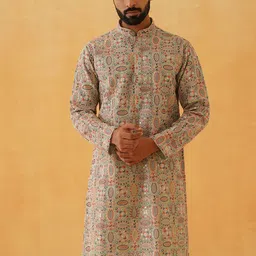 SOJANYA LUXE Men Embroidered Thread Work Georgette Kurta image 5