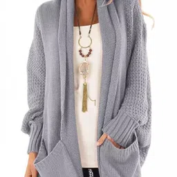 StyleCast Women Solid Ribbed Long Sleeves Longline Cardigan-picture-37