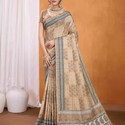 TASRIKA Ethnic Motifs Printed Bagru Saree-image-0