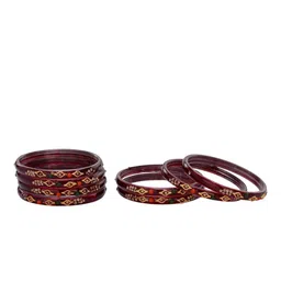 1ST TIME Set Of 16 Green Alloy Artificial Stones & Beads Antique Bangles image 3