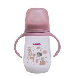 Adore Kids Nok Nok Wide Neck Feeding Bottle With Twin Handle - 250 ml - Pink image 2