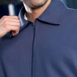 Campus Sutra Spread Collar Lightweight Cotton Open Front Jacket image 5