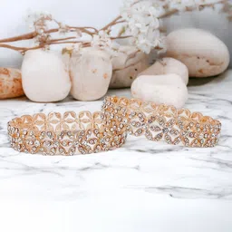 CHRISHAN Set Of 2 Gold-Plated Stones-Studded Kada Bangles-picture-41
