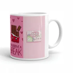 Mr UVD White & Red Printed Ceramic Glossy Mug - 350 ml-picture-18