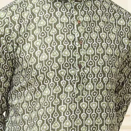 SOJANYA Men Ethnic Motifs Printed Regular Pure Cotton Kurta with Churidar image 2
