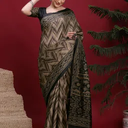 all about you Ethnic Motifs Leheriya Saree with Blouse Piece-picture-29