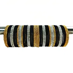 AMSHA Black Glass Artificial Stones Bangle image 2