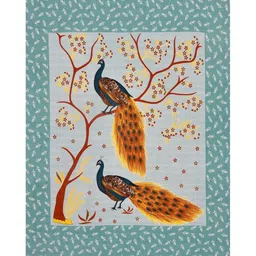 HOMELINE Jaipuri Green Printed Pure Cotton 144 TC Single Bedsheet Set 1.82 x 1.21 m image 4