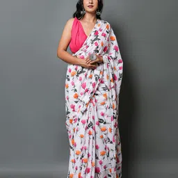 Pinkcity Trade World Floral Pure Cotton Block Print Saree-picture-41