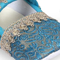 COCO CANDY Girls Brocade Booties with Golden Lace image 4