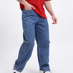 glitchez Men Side Zipper Panelled Straight Fit Jeans-picture-36