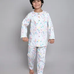 Little Clothings Girls Conversational Printed Pure Cotton Night suit-picture-28