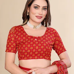 Moda Rapido Bandhani Printed Saree With Blouse Piece image 3
