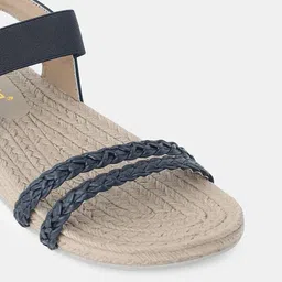 AIWIE Women Woven Design Open Toe Flats With Braided Straps and Comfortable Sole image 5