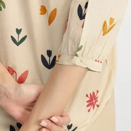 Pink Fort Floral Print Cotton Top image 3