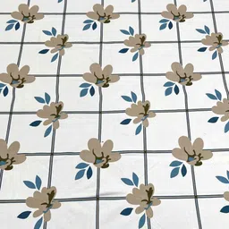 Pure Decor White & Cream-Coloured Floral 200 TC Queen Bedsheet with 2 Pillow Covers image 4