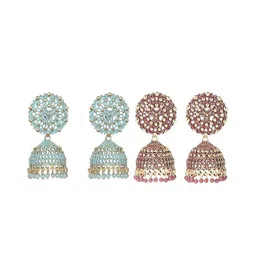 Nilu's Collection Set Of 2 Beaded Contemporary Jhumkas-picture-24