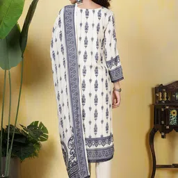 Meena Bazaar Ethnic Motifs Printed Round Neck Kurta With Trousers & Dupatta image 2