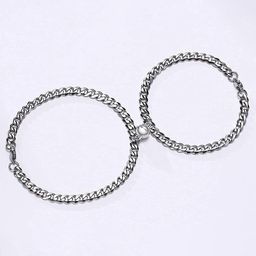 J.S ENTERPRISES Set Of 2 Stainless Steel Link Bracelet-picture-36