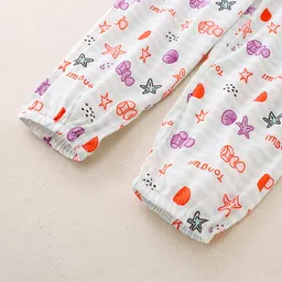 Kookie Kids Full Length Harem Pant Multi Print - White image 4