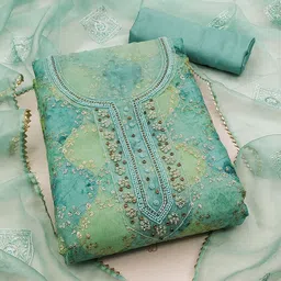 Ishin Embroidered Organza Unstitched Dress Material-picture-55