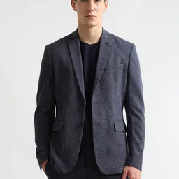 Arrow Self Design Notched Lapel Long Sleeves Single-Breasted Slim Fit Blazer-picture-11