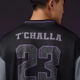 The Souled Store Men Printed V-Neck Drop-Shoulder Sleeves T-shirt image 4