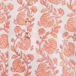 Fabindia Floral Hand Block Printed Boat Neck Straight Kurta image 2