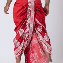 Nakshi Men Dupion Printed Dhoti image 5