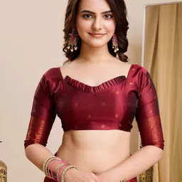 Shriyangan Floral Woven Design Zari Pure Silk Kanjeevaram Saree image 4