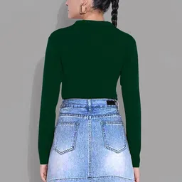 Maheshvi Women Shirt Collar Ribbed Long Sleeves Top image 4