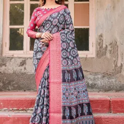 ALMAARI FASHION Ethnic Motifs Woven Design Art Silk Banarasi Saree-picture-18