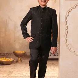 Aj DEZInES Boys Embroidered and Sequins Sherwani Set-picture-26