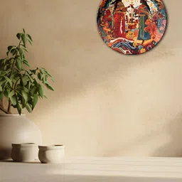 THE QUIRKY HOME Brown & White Golden Thread of Connection Printed Ceramic Wall Plate-image-98