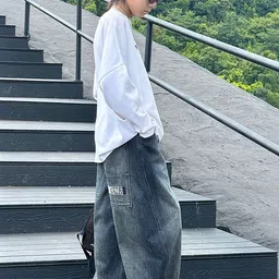 LULU & SKY Boys Wide Leg Mid-Rise Heavy Fade Stretchable Jeans image 4